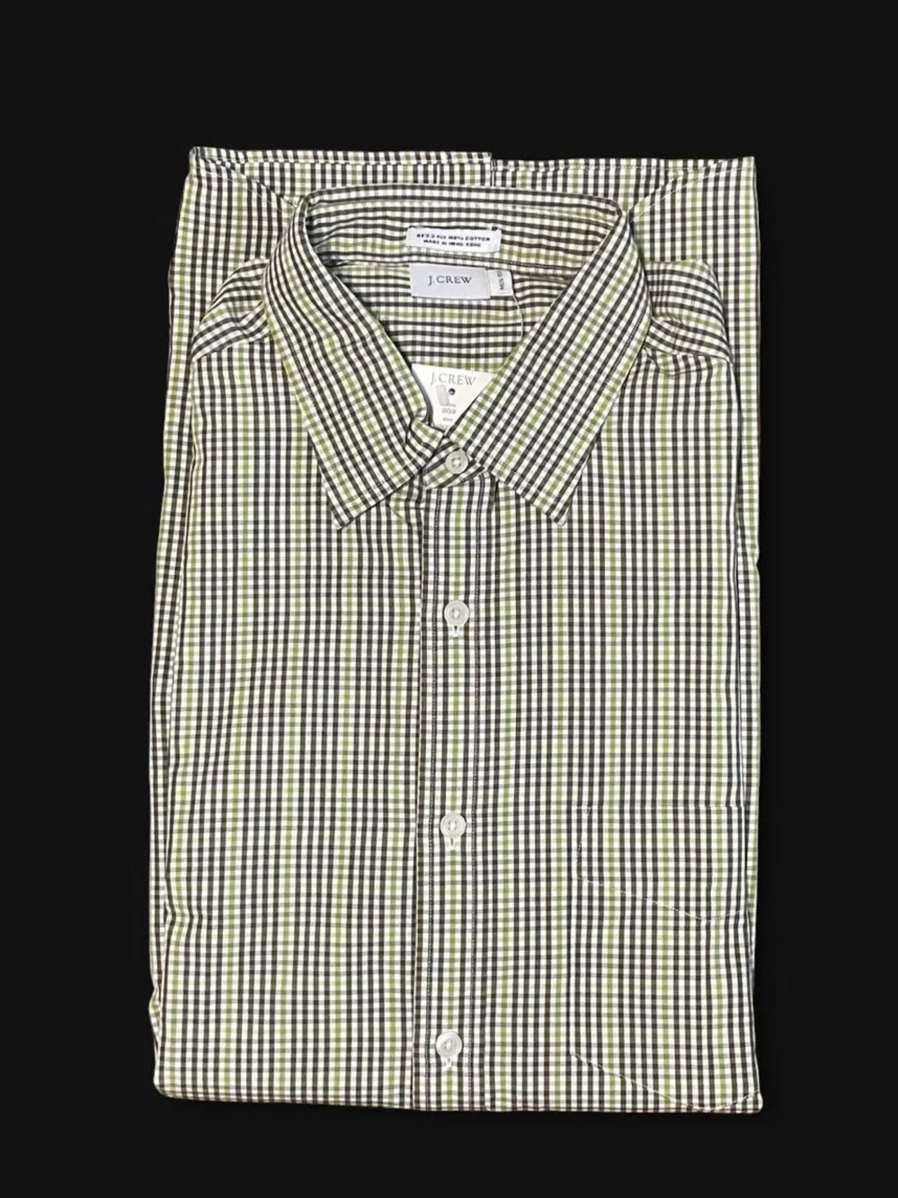 J. Crew Men's Black & White Mini-Check Button-Down Shirt